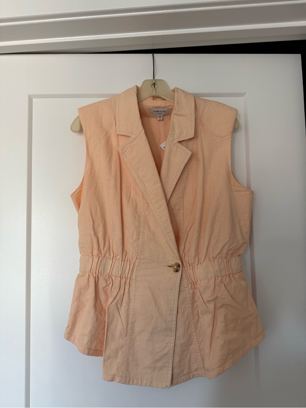 Habitual Peach Sleeveless Blazer Vest